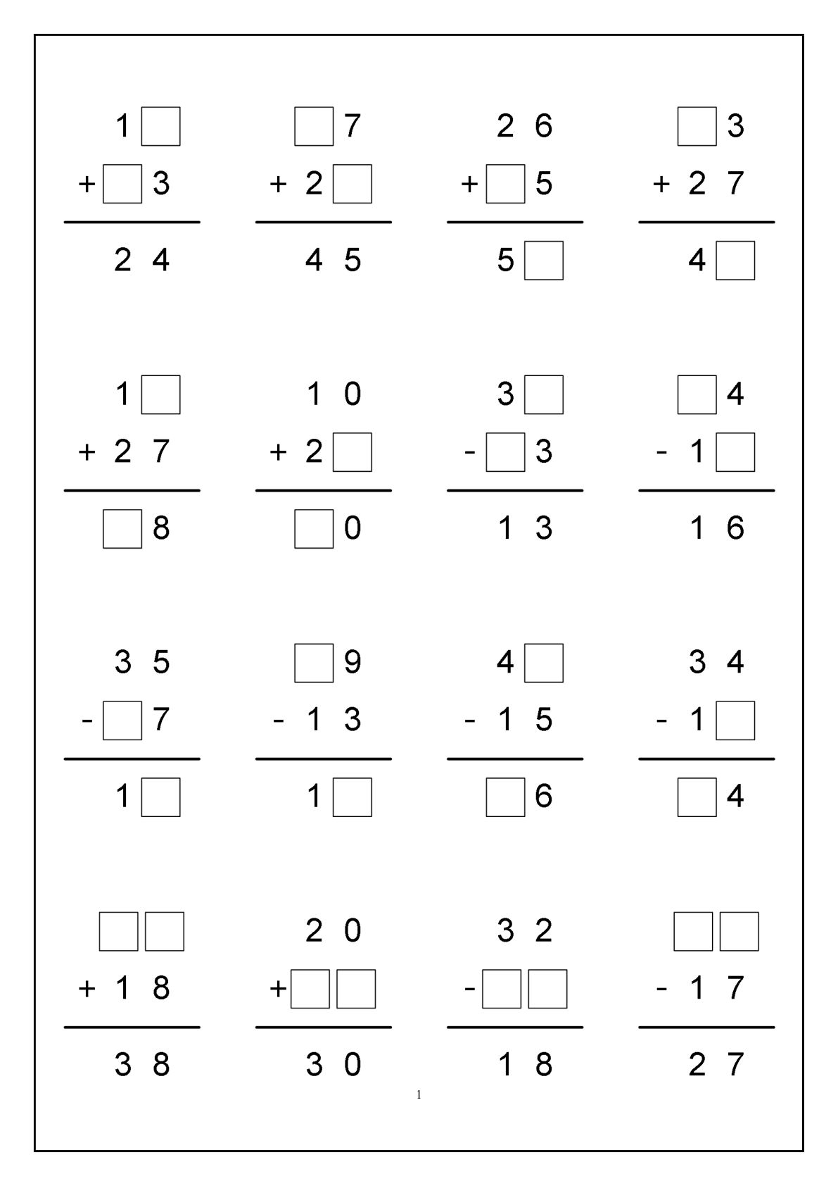 一年级下册数学【竖式计算】