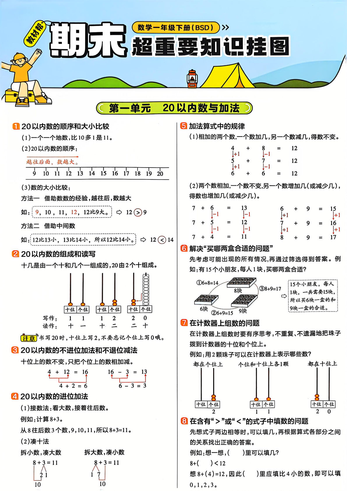 25春北师版一年级下册数学《知识点总结》BSD