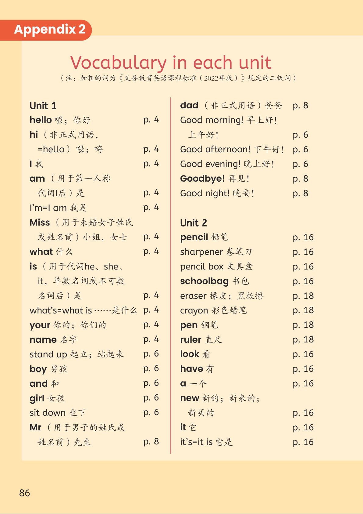 三年级上册人教精通版英语【单词表】