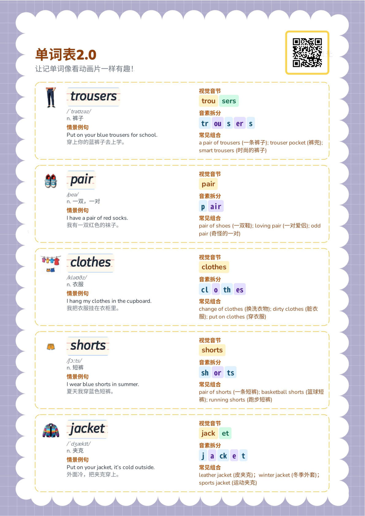 2026春人教版英语四年级下册单词讲解-unit 4-鸡娃题库官网-永久免费分享小学教辅资源