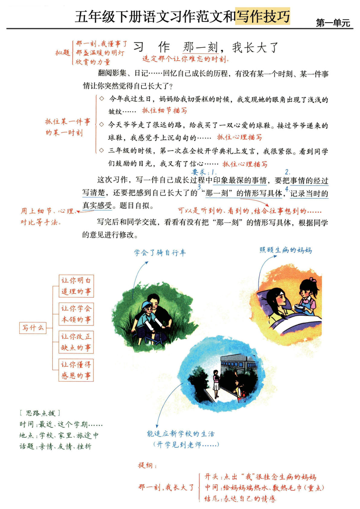 三年级下册语文《单元习作范文及技巧点拨》-鸡娃题库官网-永久免费分享小学教辅资源