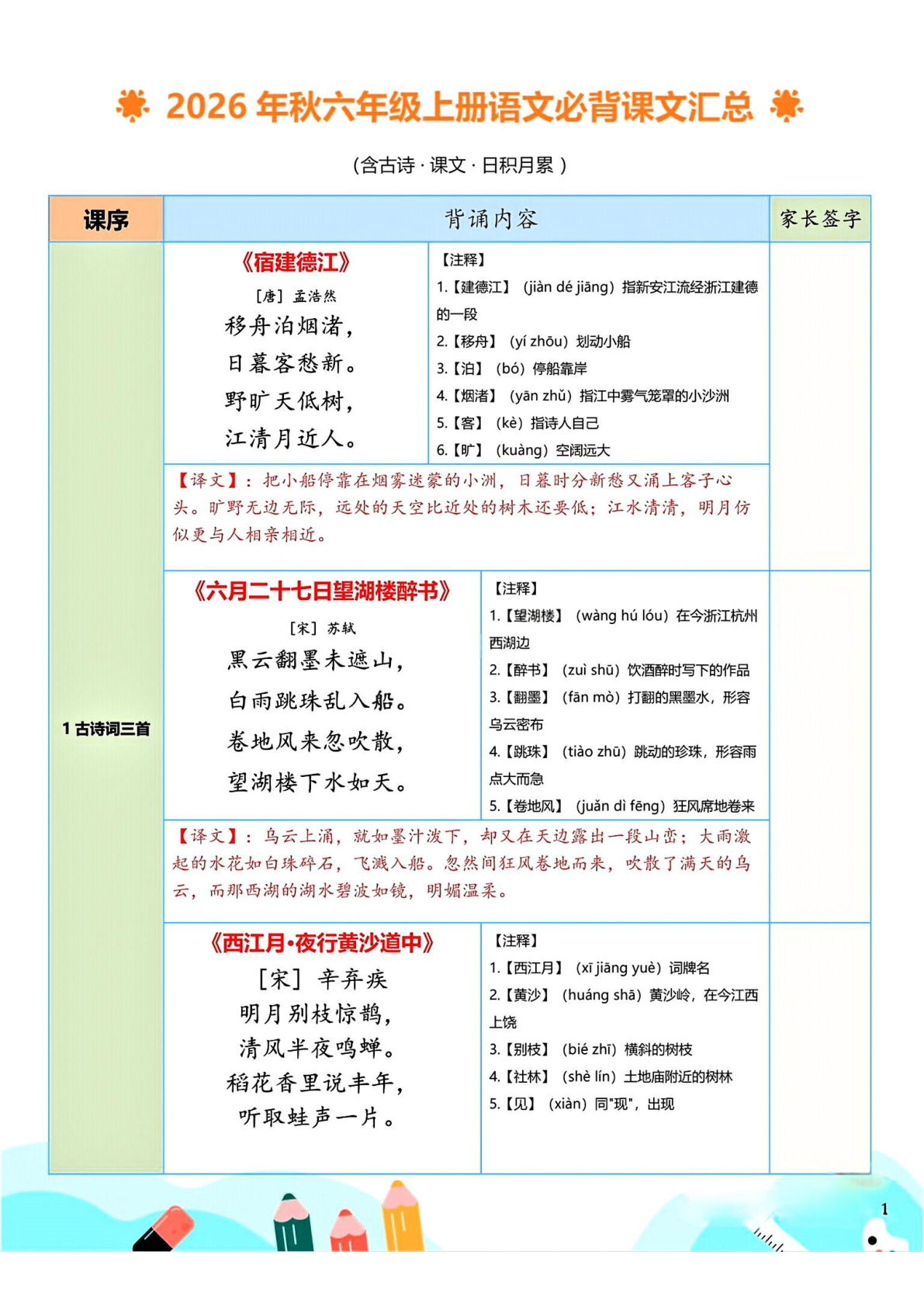2026秋六年级上册语文必背课文汇总-学霸资源网-分享小学前锋教辅先锋资源 - 小学1-6年级教辅资源|试卷|电子课本|课课练免费下载 - 语文数学英语同步练习 学习资料内页预览