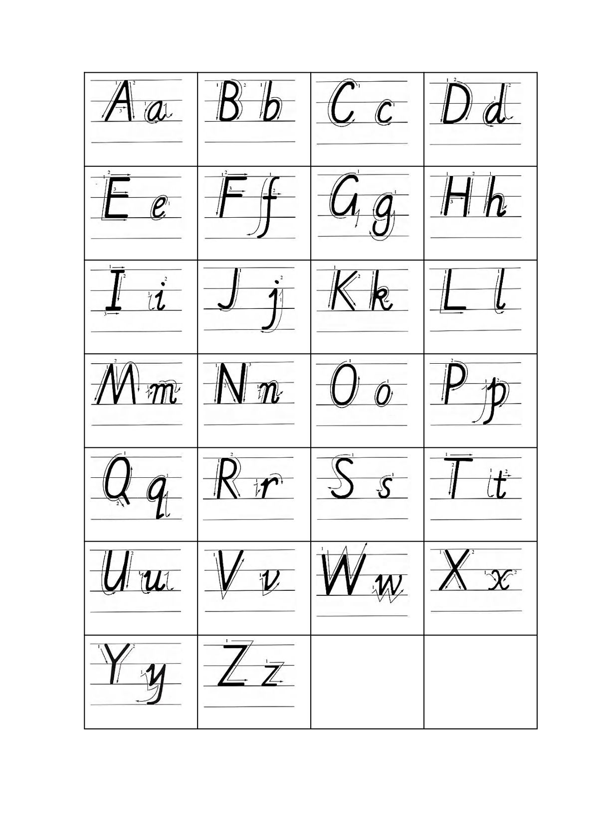 二升三年级英语26个字母手写体练习纸-学霸资源网-分享小学前锋教辅先锋资源 - 小学1-6年级教辅资源|试卷|电子课本|课课练免费下载 - 语文数学英语同步练习 学习资料内页预览