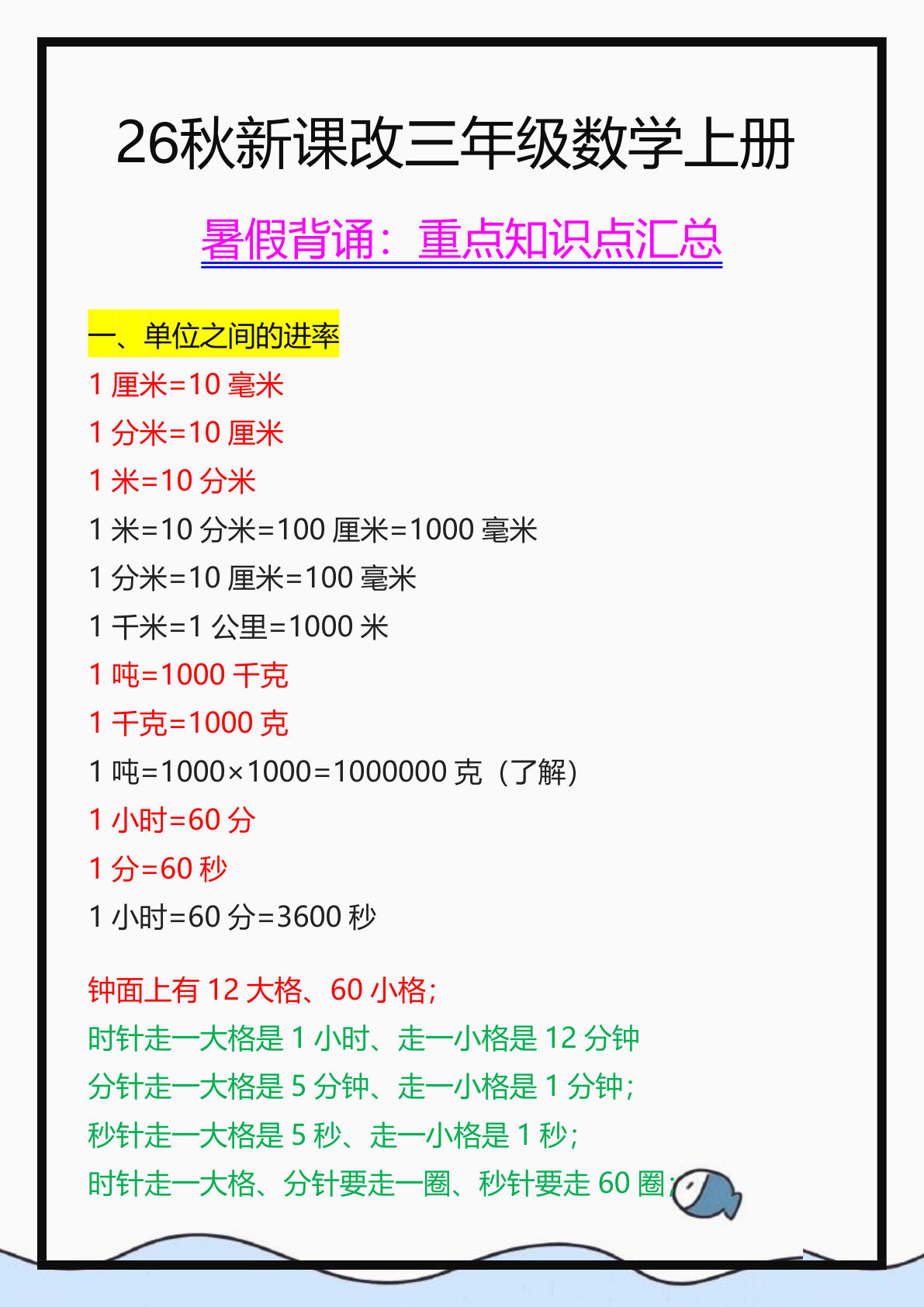 三年级数学上册重点知识点汇总-学霸资源网-分享小学前锋教辅先锋资源 - 小学1-6年级教辅资源|试卷|电子课本|课课练免费下载 - 语文数学英语同步练习 学习资料内页预览