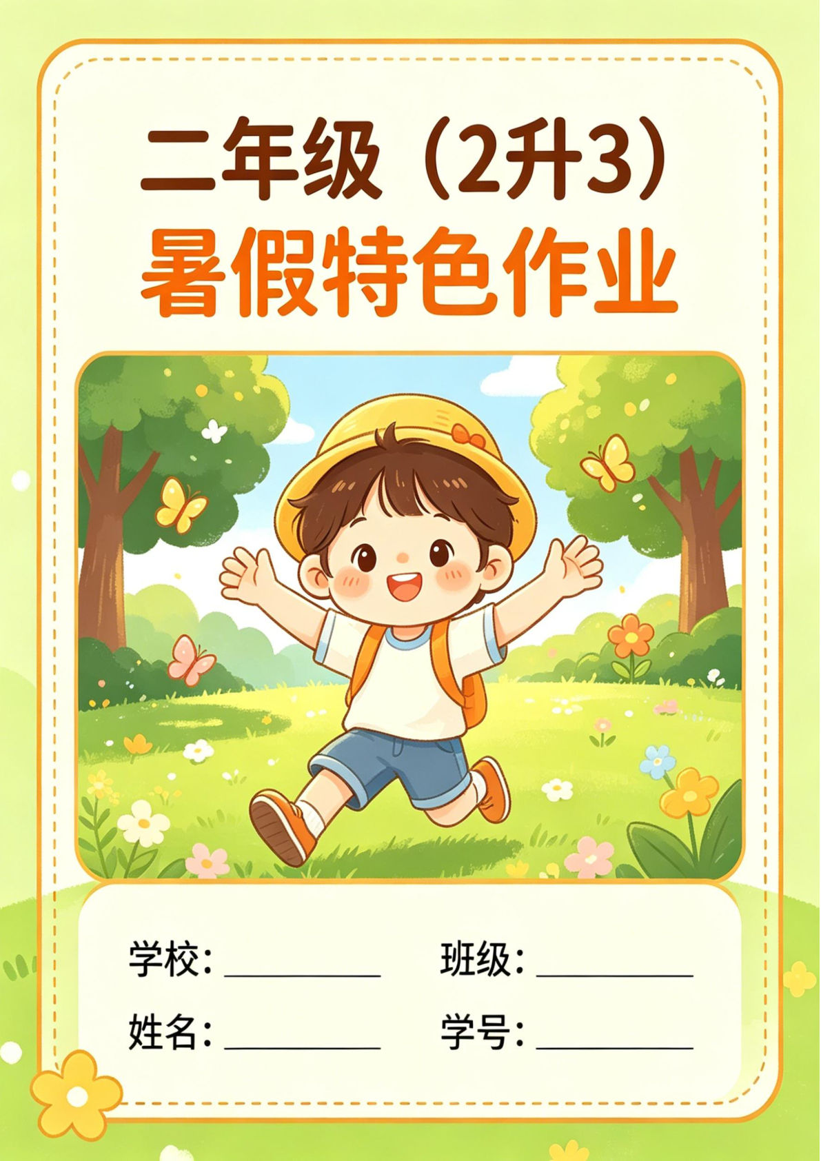 26年二年级语文上册（2升3）暑假特色作业20页