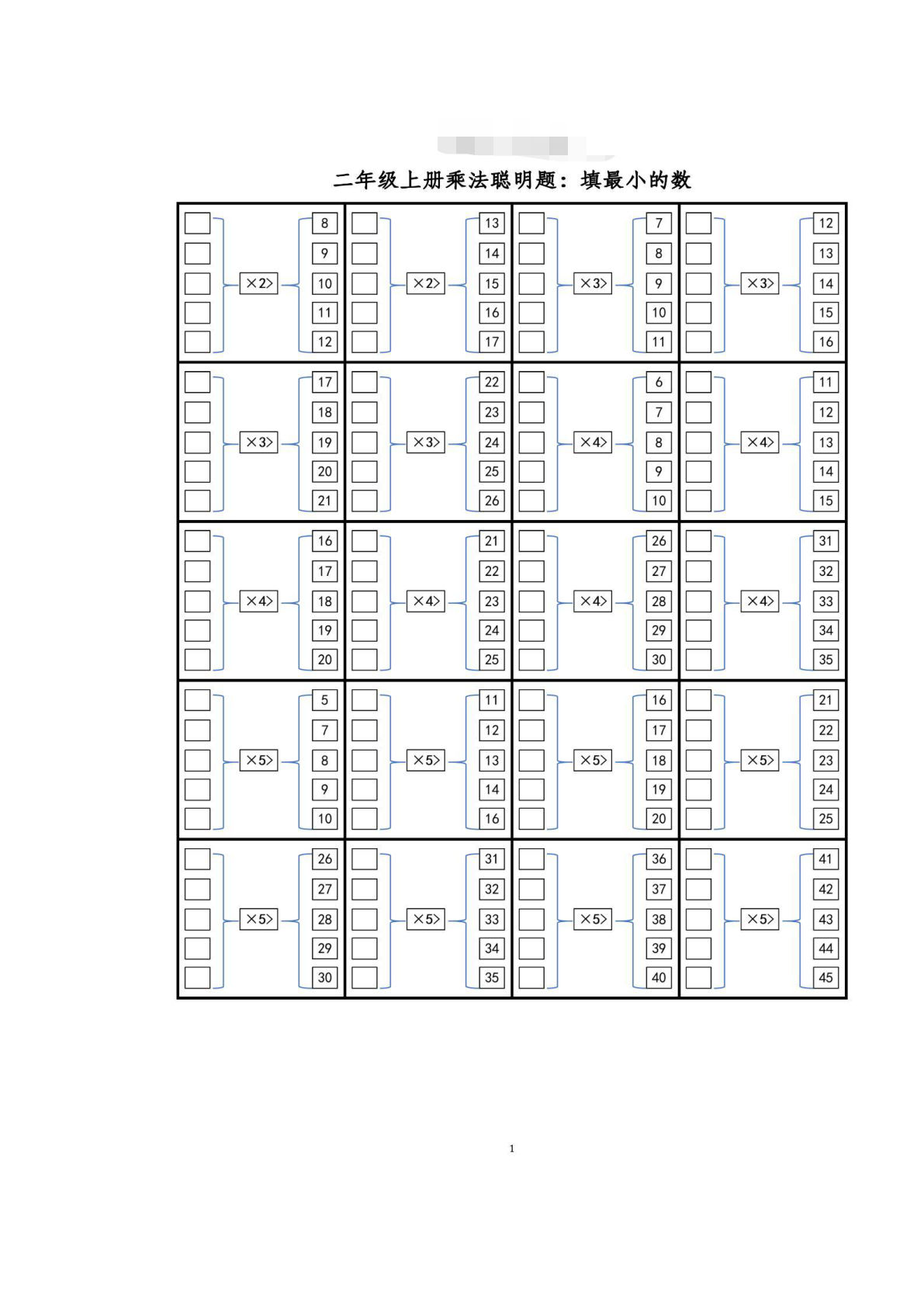 二年级上册数学【口算题卡：表内乘法】
