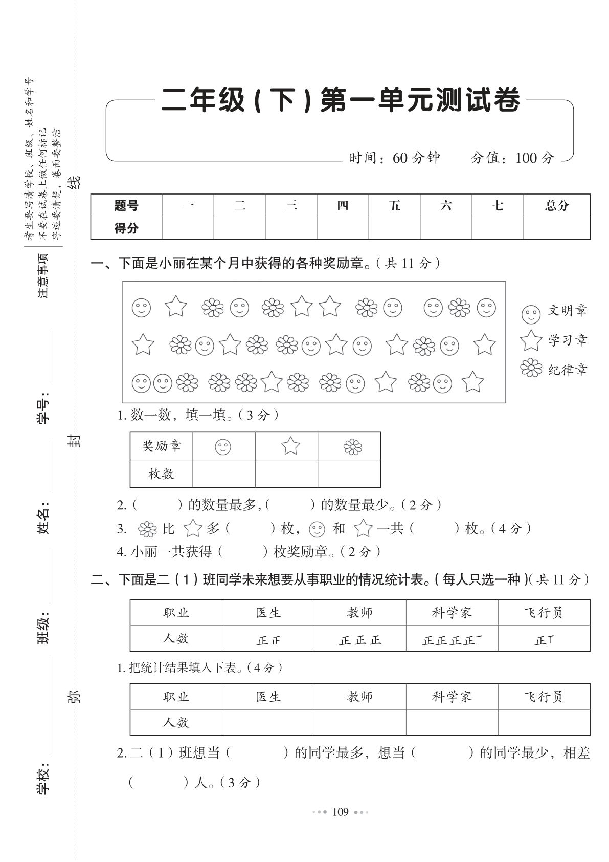 二年级下册数学试卷-《全优同步测试卷》人教RJ版（单元期中期末末全册）