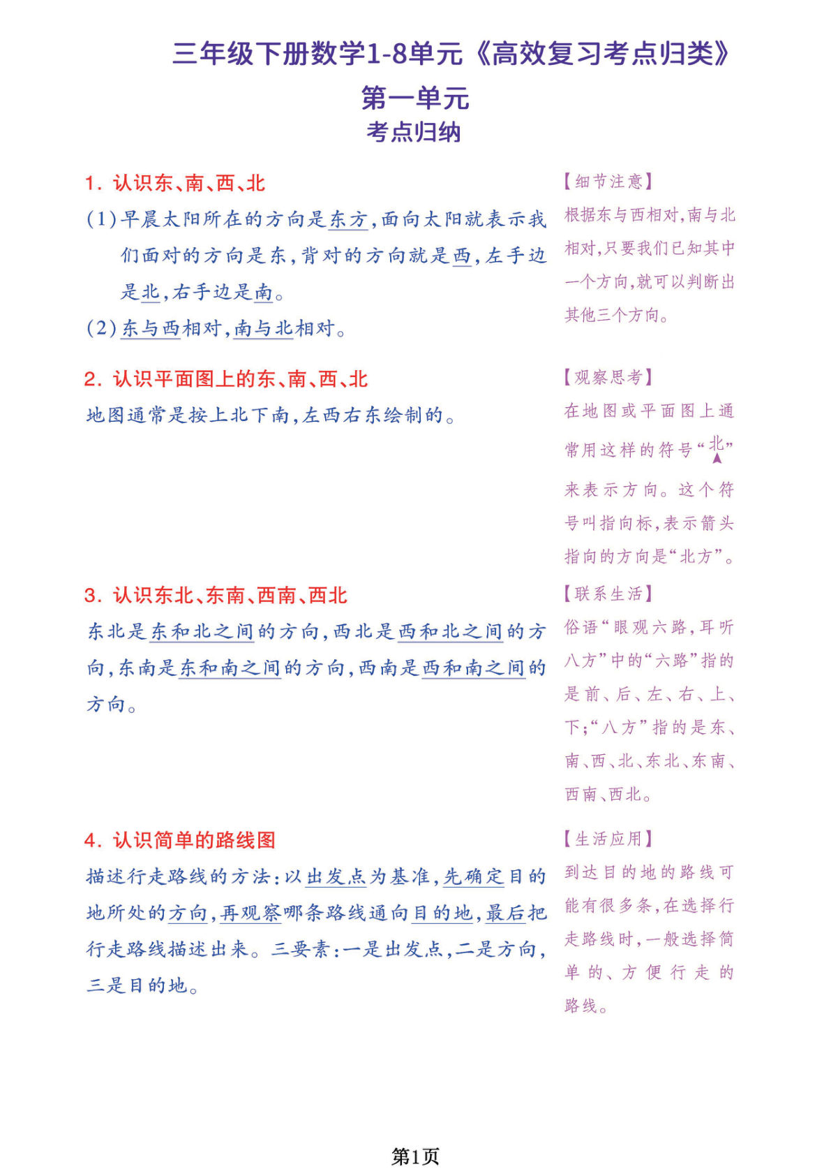 三年级下册人教版数学【1-9单元高效整合归类复习卷】