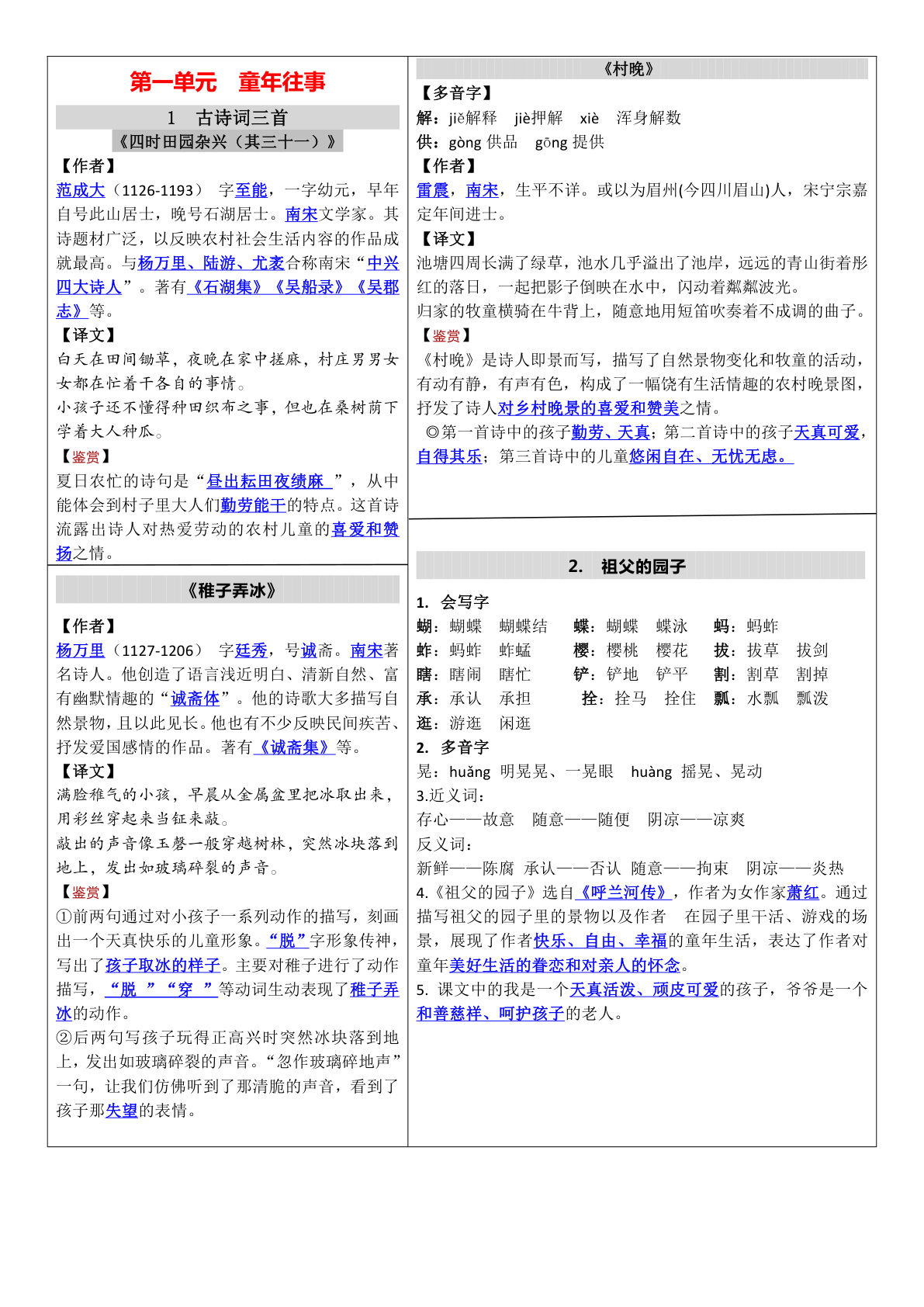 【课课贴】五年级下册语文