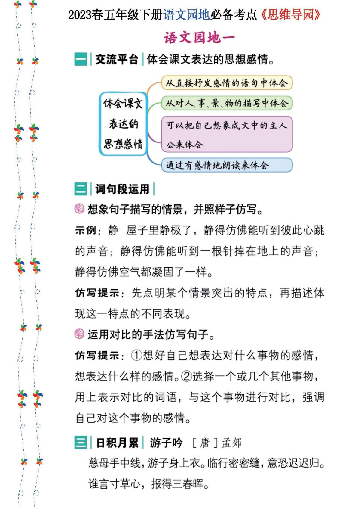 【语文园地-思维导图】五年级下册语文