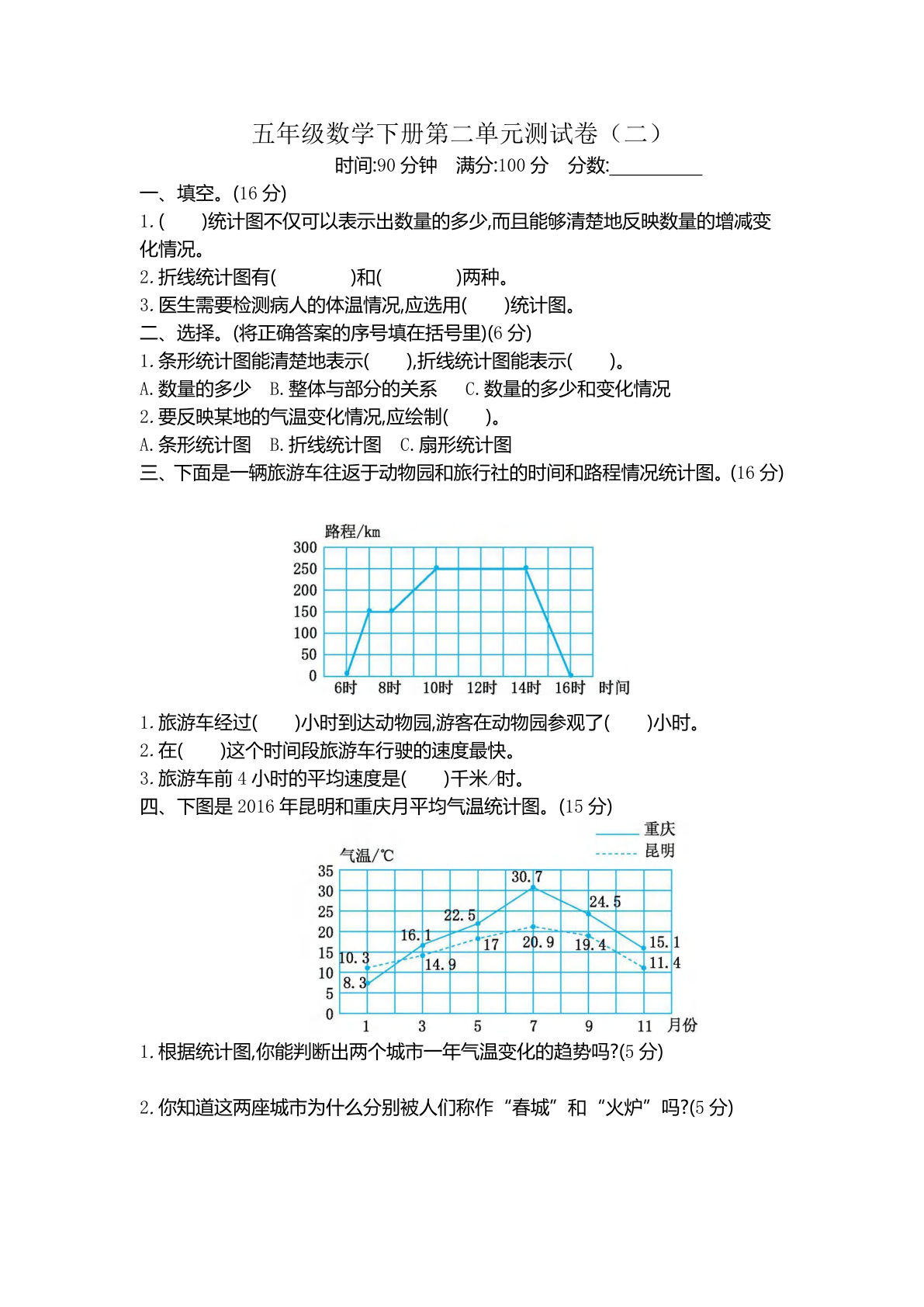 五年级下册苏教版数学【第二单元检测卷.2】-鸡娃题库官网-永久免费分享小学教辅资源